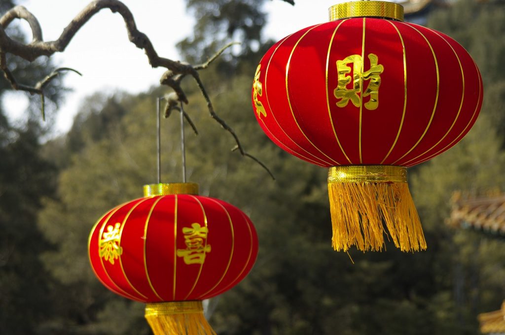 Ensemble De Lanternes Décorations Chinoises Divers Types De Lampes Chinoises